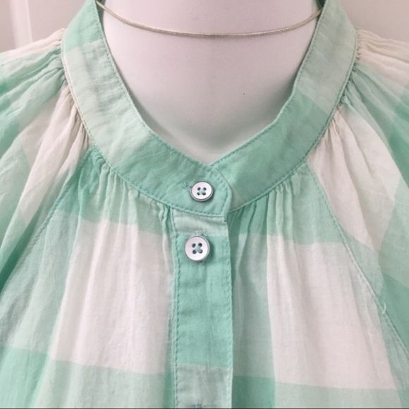 Anthropologie Maeve Gingham Flutter Top - Picture 4 of 7